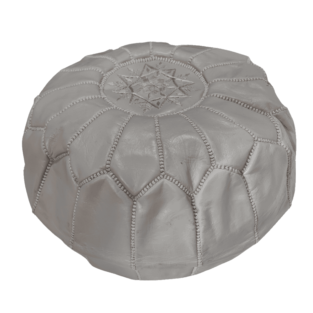 Leather Pouf Ottoman