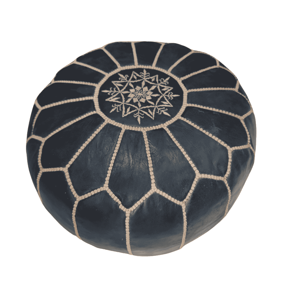 Leather Pouf Ottoman