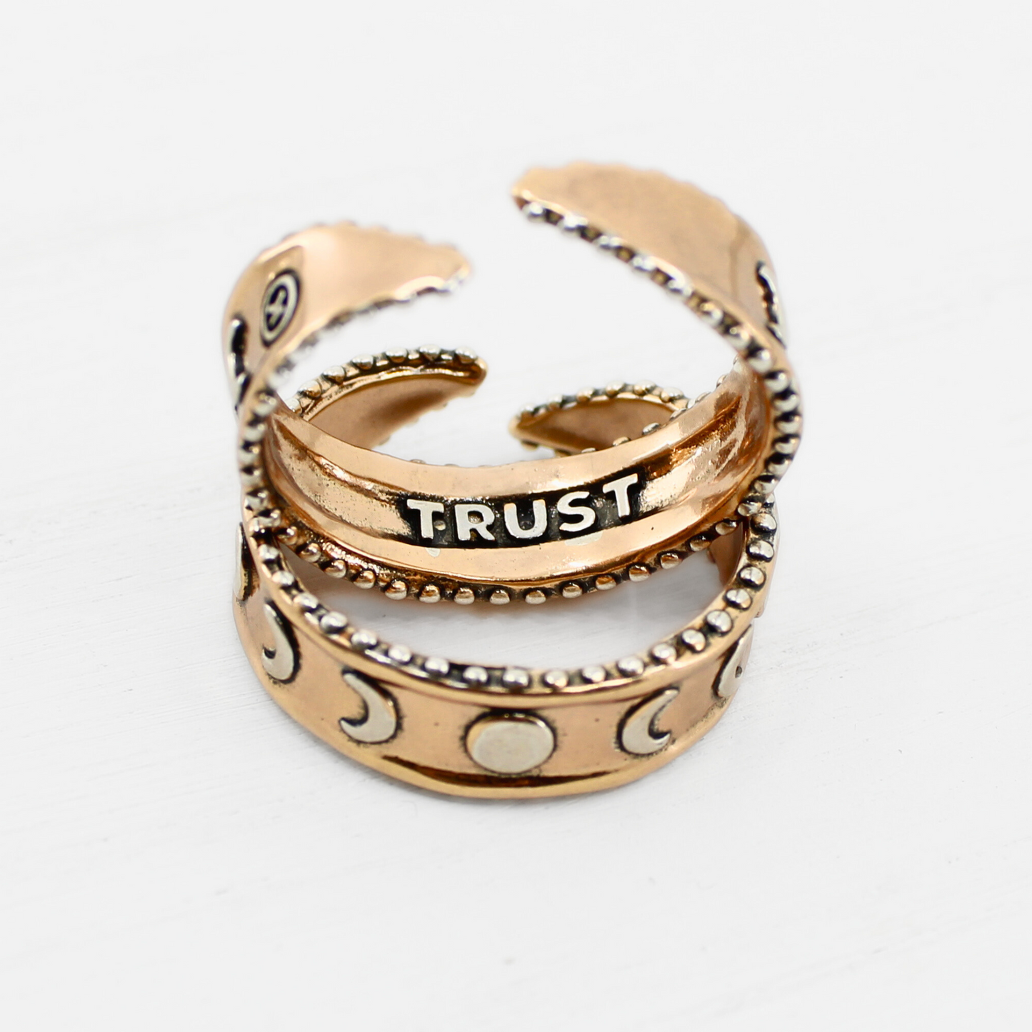 Trust Moon Phase Adjustable Ring