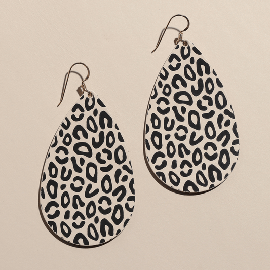 Ecru Posh Leopard Teardrops