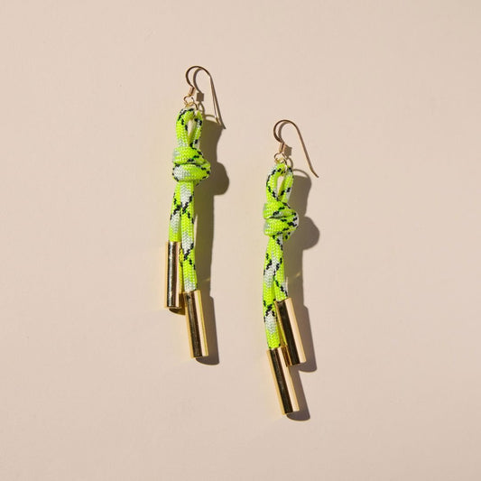 Electric Lime Denver Cord Earring