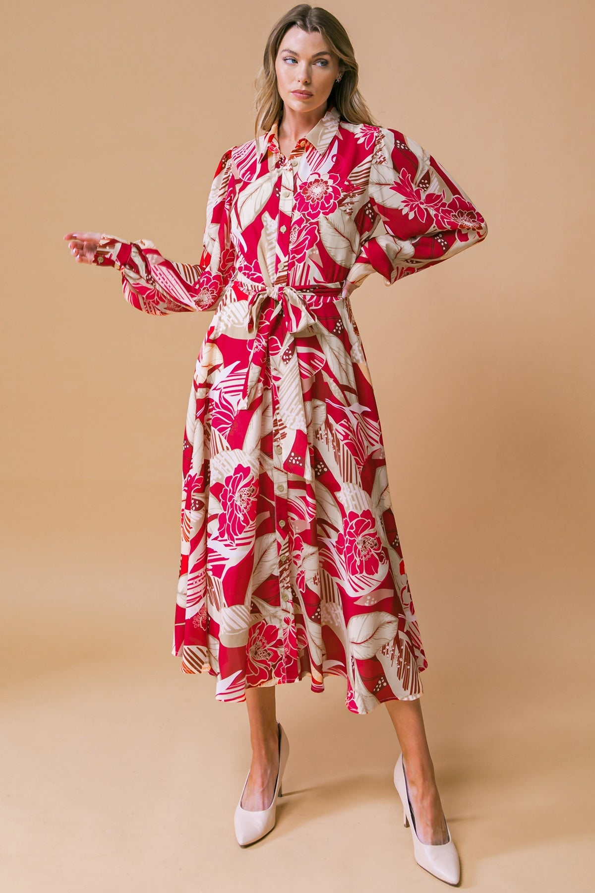 Heart of Woven Midi Dress