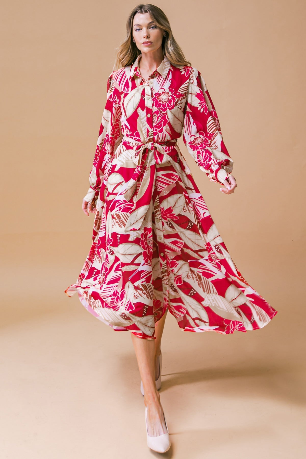 Heart of Woven Midi Dress