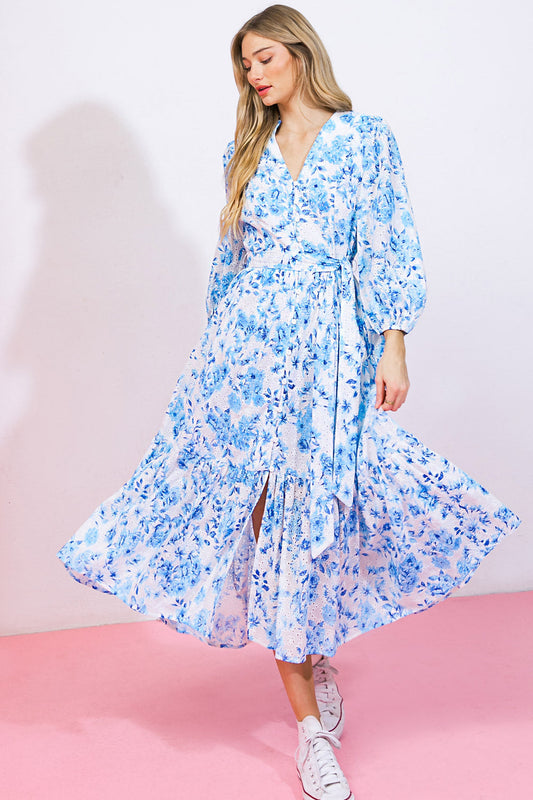 Spectacular Magic Woven Eyelet Midi Dress