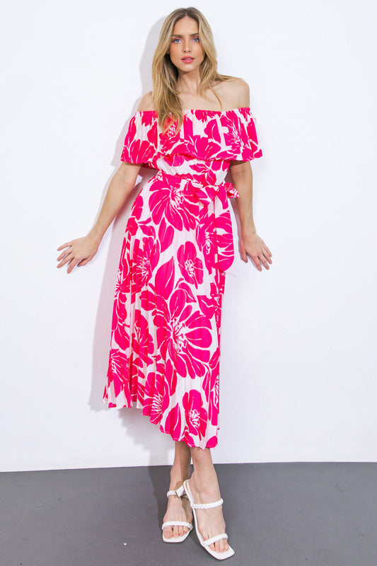 Love Script Woven Midi Dress