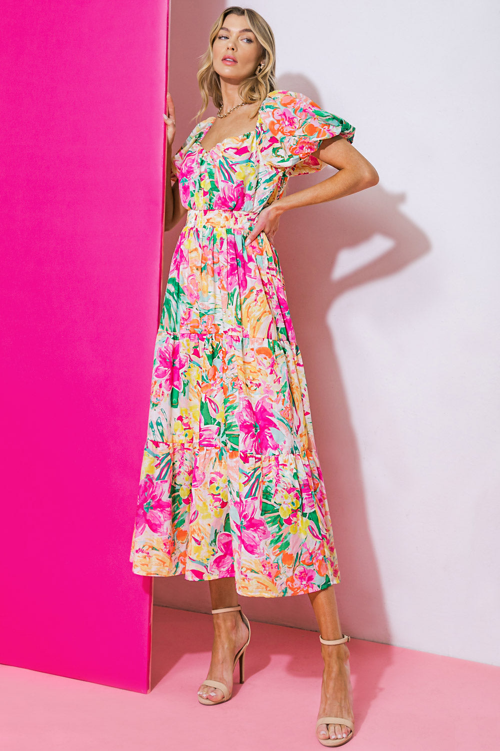 It Starts Now Woven Midi Dress