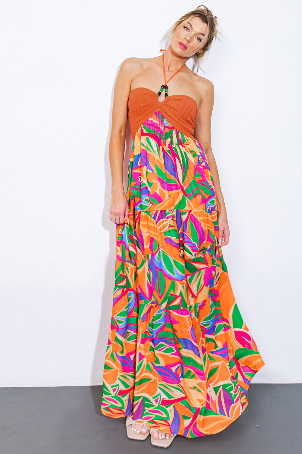 Into The Thick Of It Combination Midi Dress