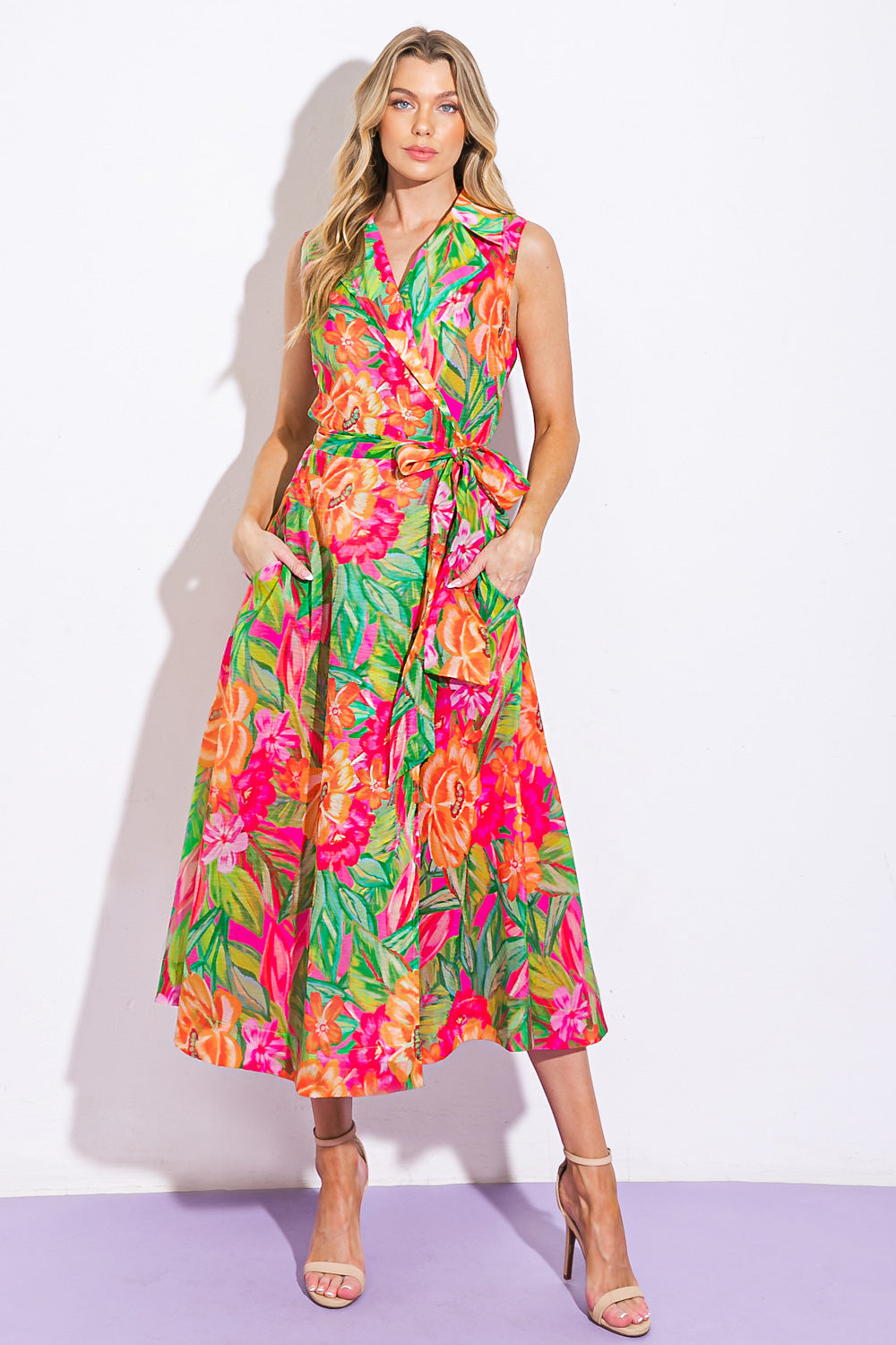Lavender Fields Collection Woven Midi Dress