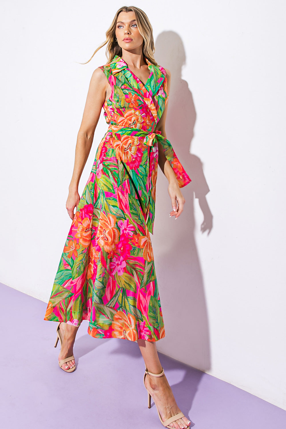 Lavender Fields Collection Woven Midi Dress