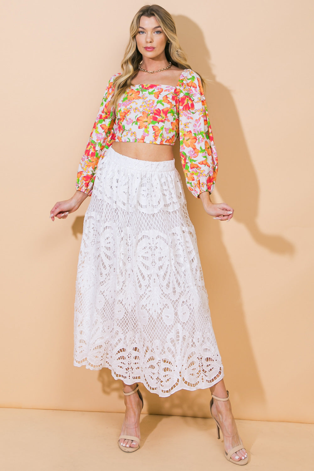 Dreamy Nights Woven Midi Skirt