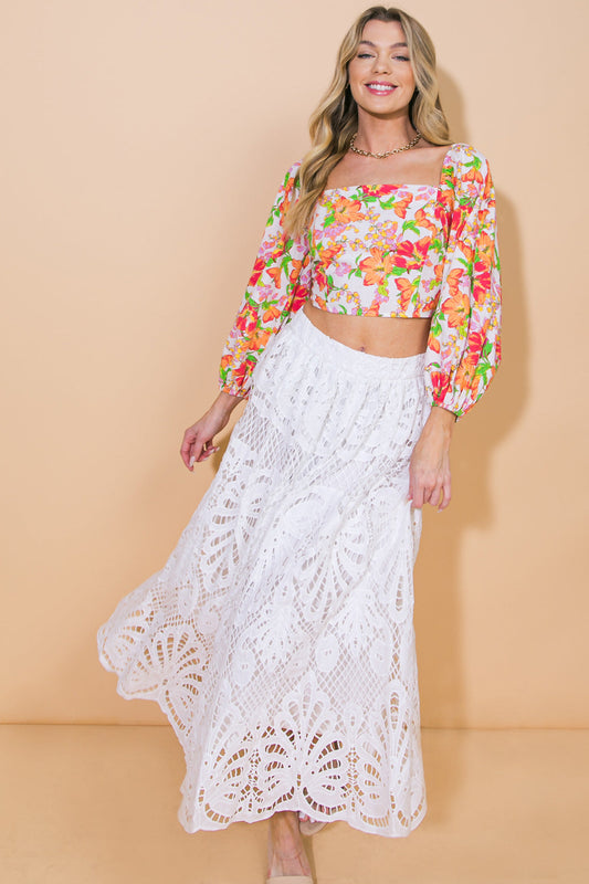 Dreamy Nights Woven Midi Skirt