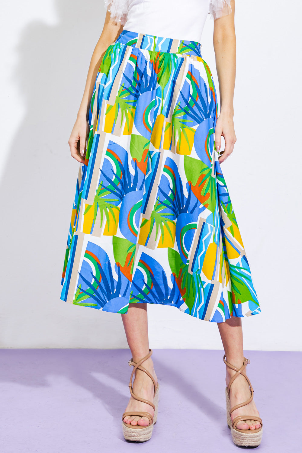 Are We There Yet Woven Midi Skirt