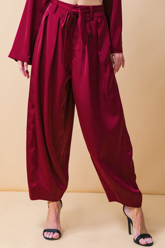 Powerful Charm Woven Satin Pants
