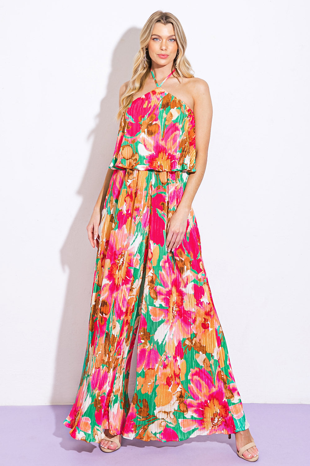 Swing Of Things Plisse Jumpsuit