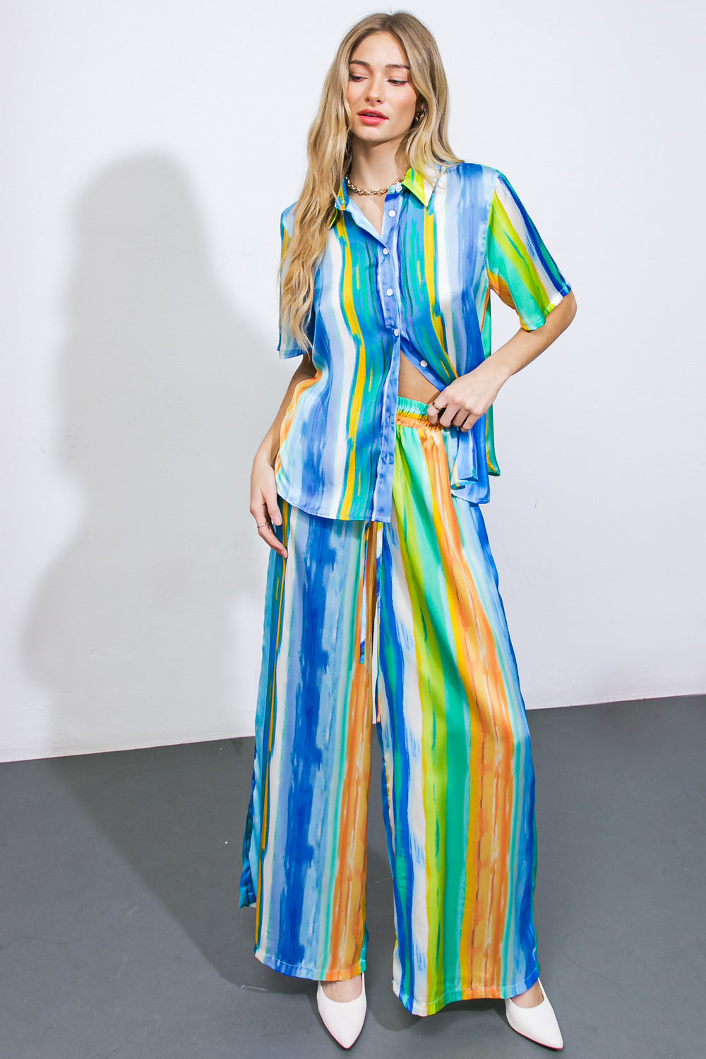 Take Me Dancing Woven Satin Pants