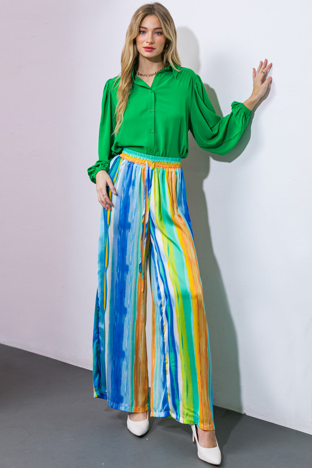 Take Me Dancing Woven Satin Pants