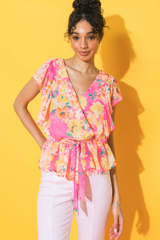 Faded View Woven Top