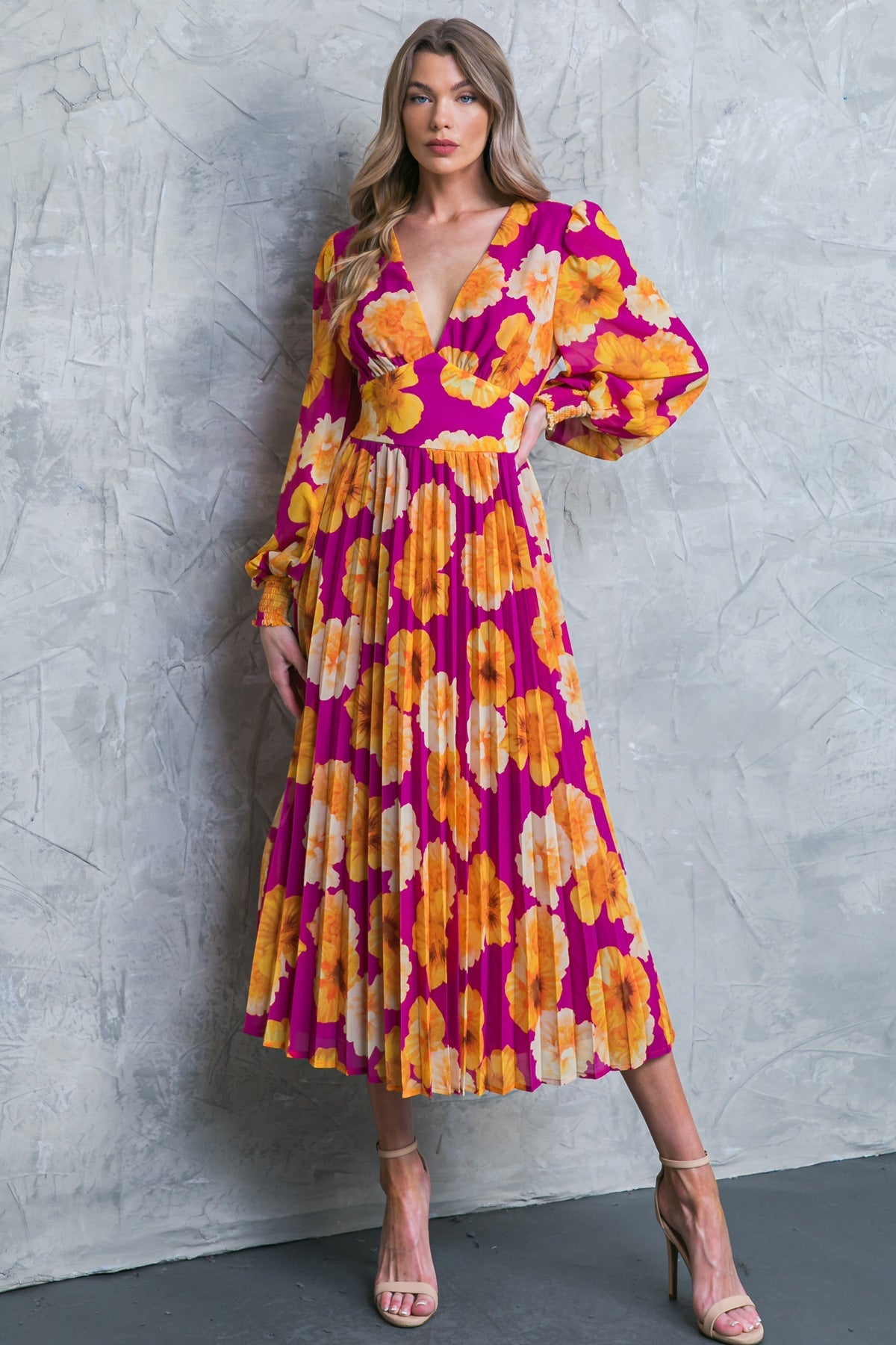 Look at Her Floral Woven Midi Dress