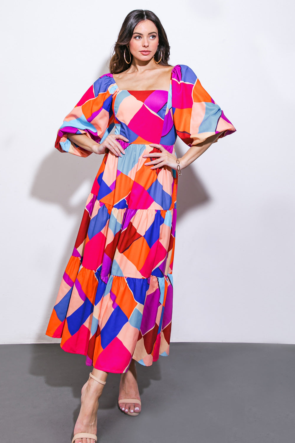 Pulling Heartstrings Woven Midi Dress