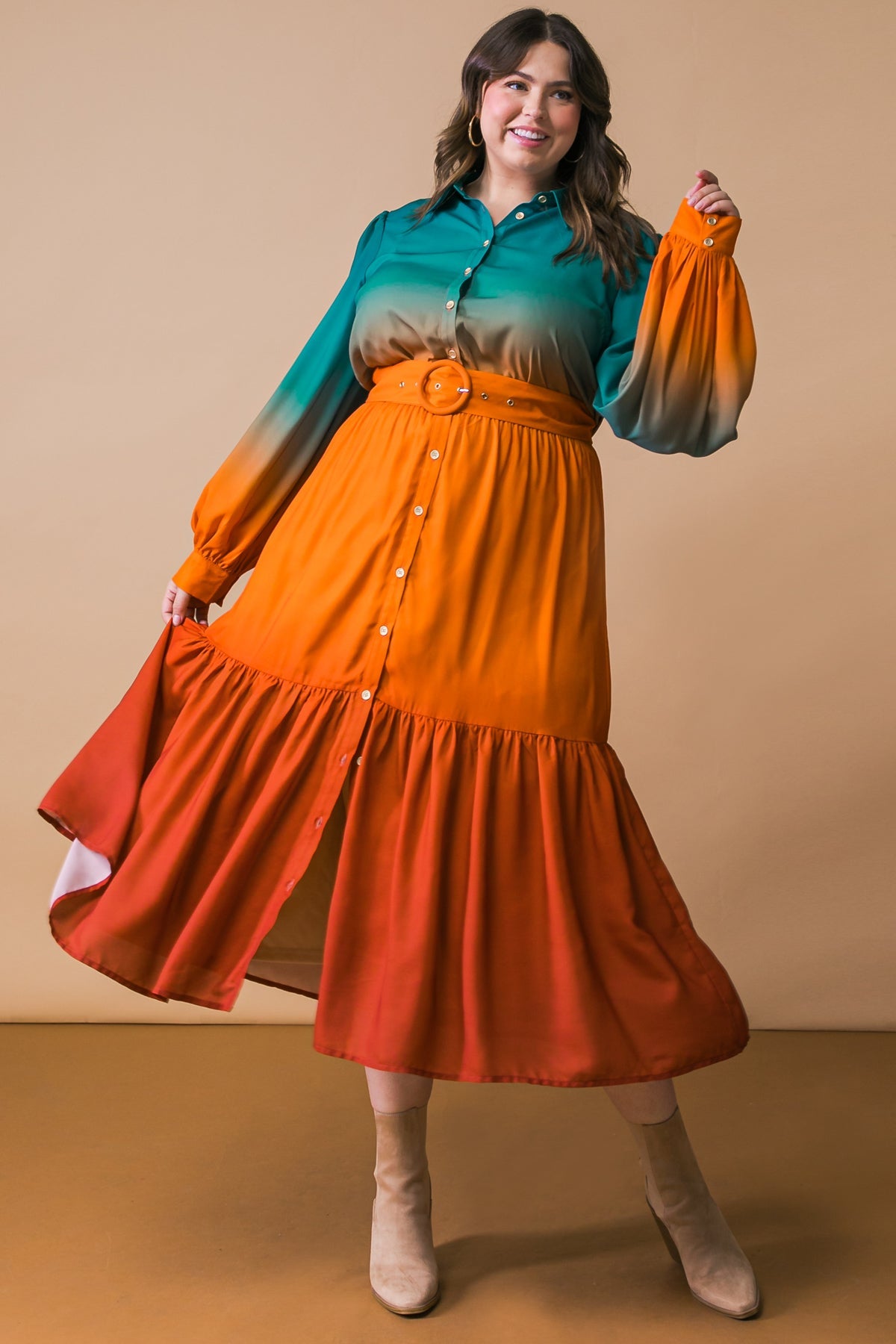 Show Stopper Woven Midi Dress