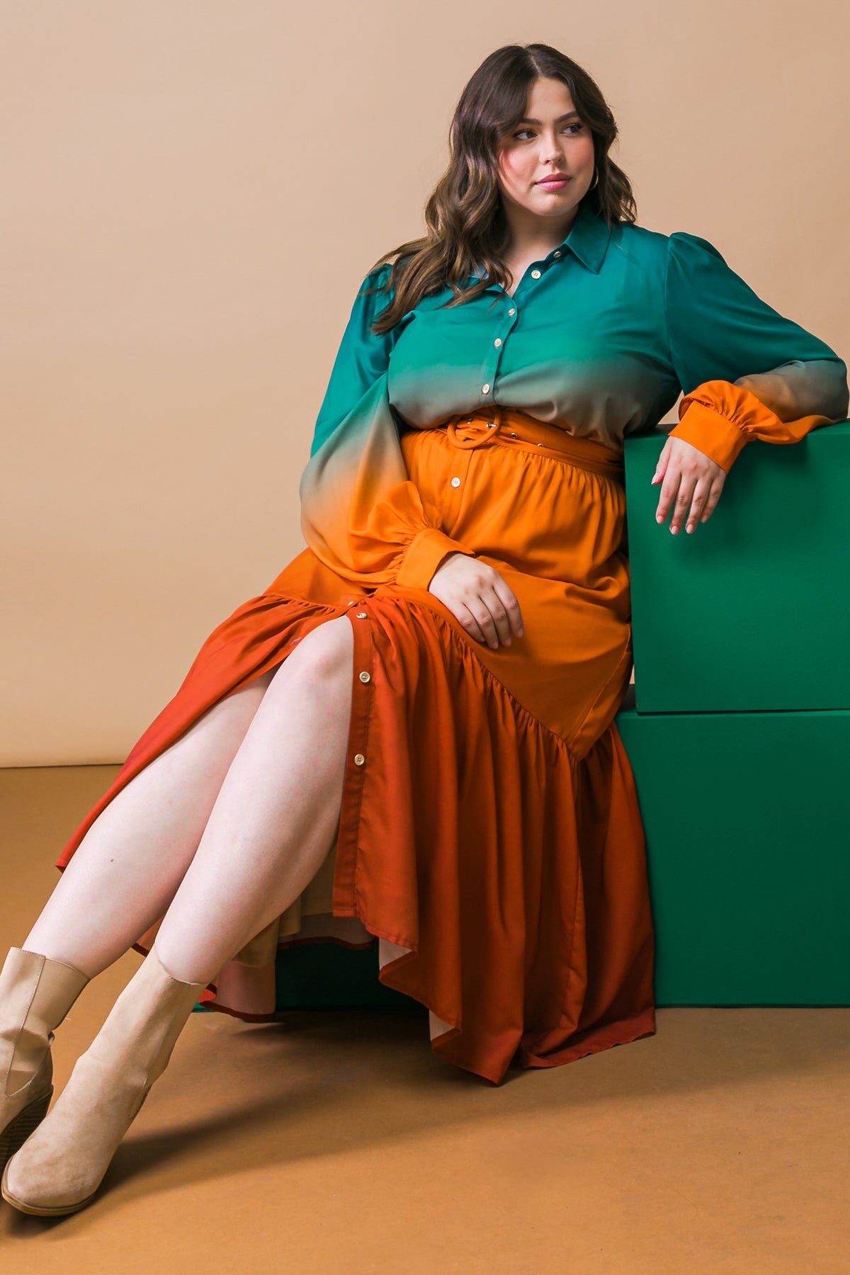 Show Stopper Woven Midi Dress