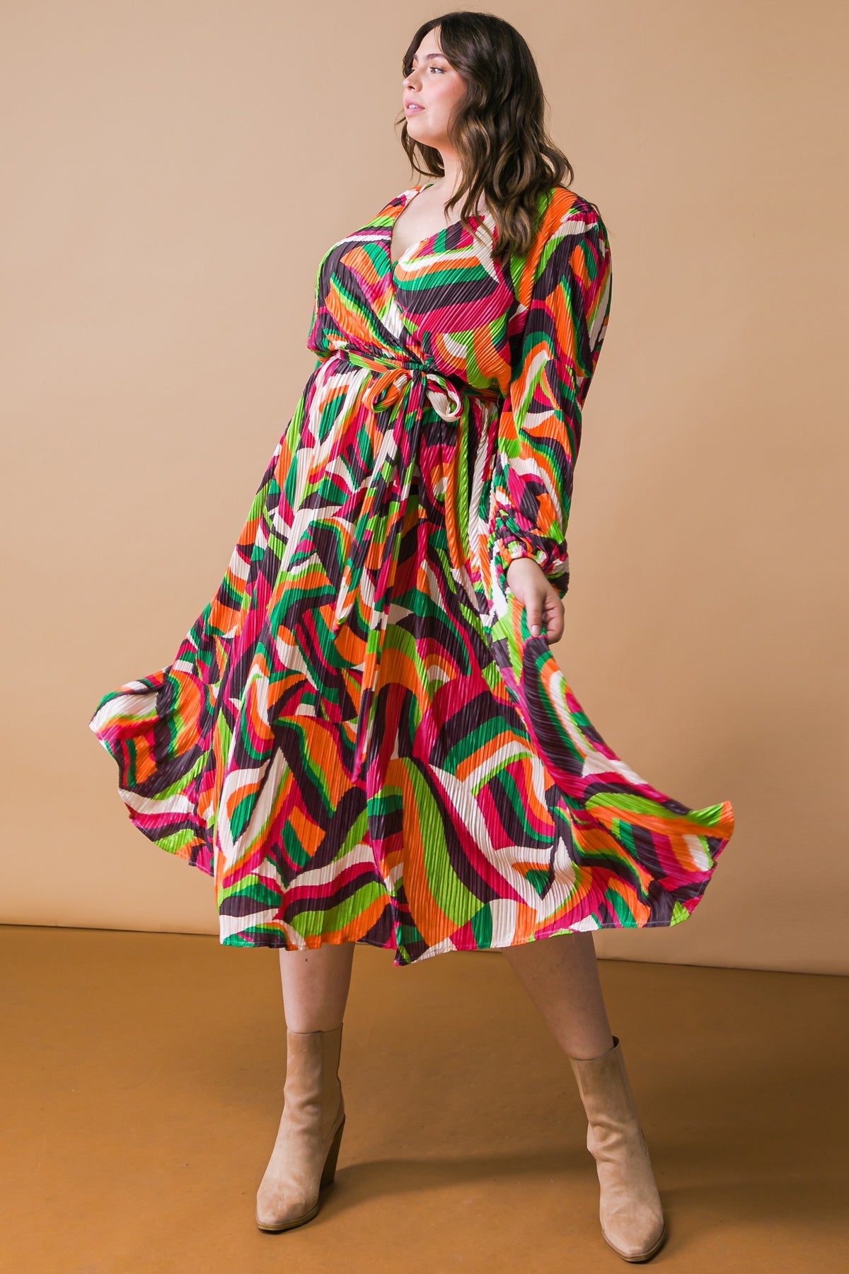 Destined to Impress Plisse Midi Dress