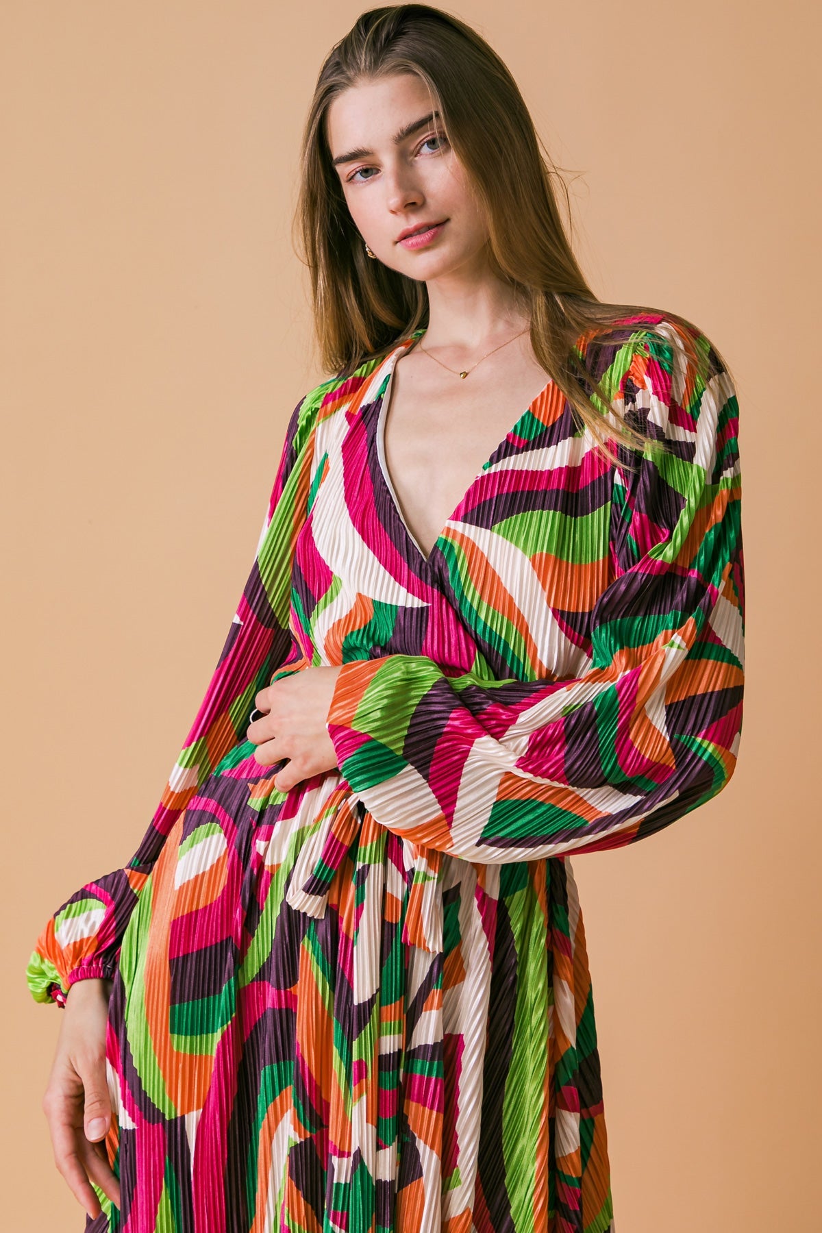 Destined to Impress Plisse Midi Dress