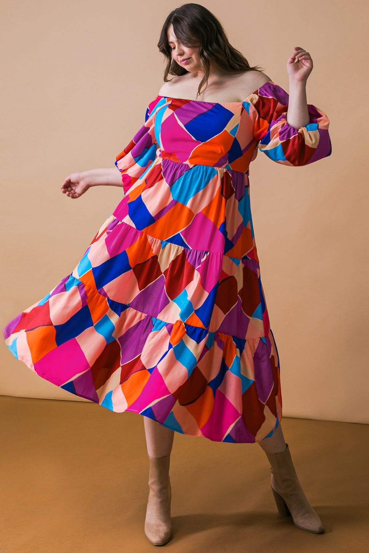 Pulling Heartstrings Woven Midi Dress