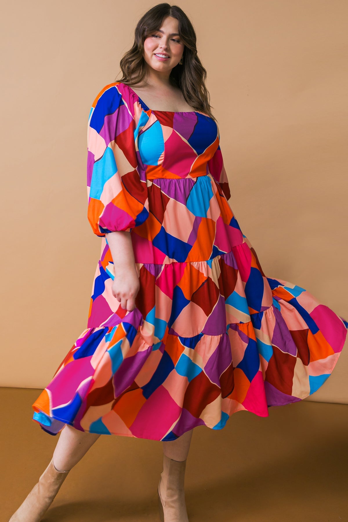 Pulling Heartstrings Woven Midi Dress