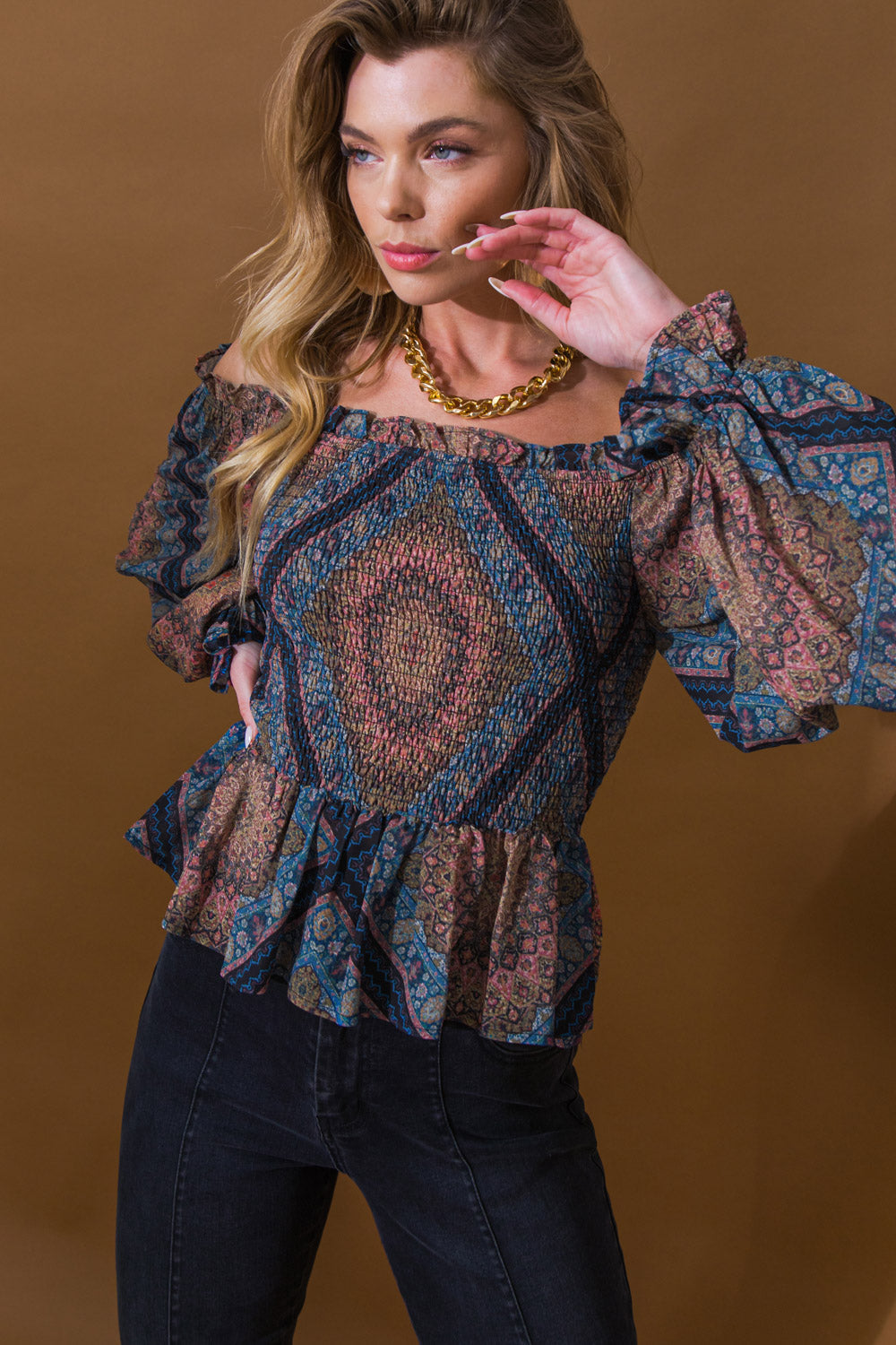 Smocked Boho Rainbow Top