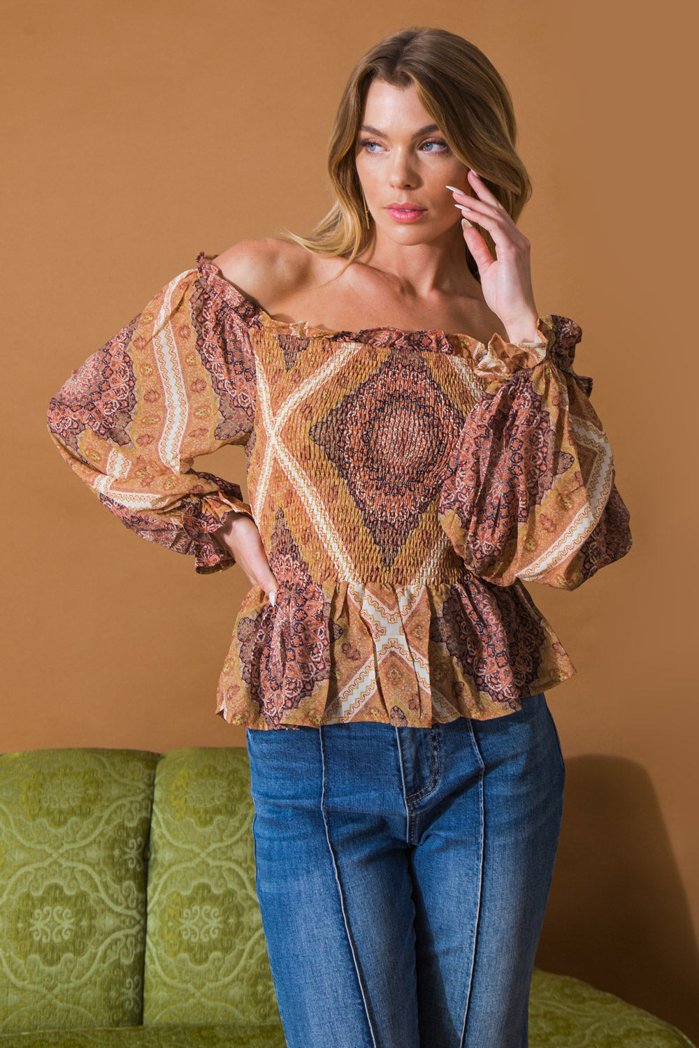 Smocked Boho Rainbow Top