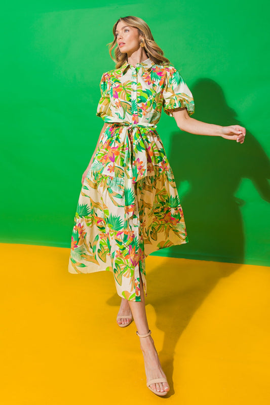 You Know Me so Well Poplin Midi Shirt Dress