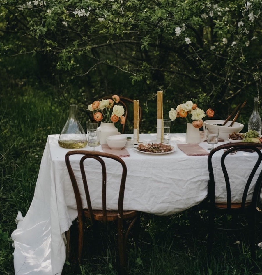 Fringed Linen Tablecloth