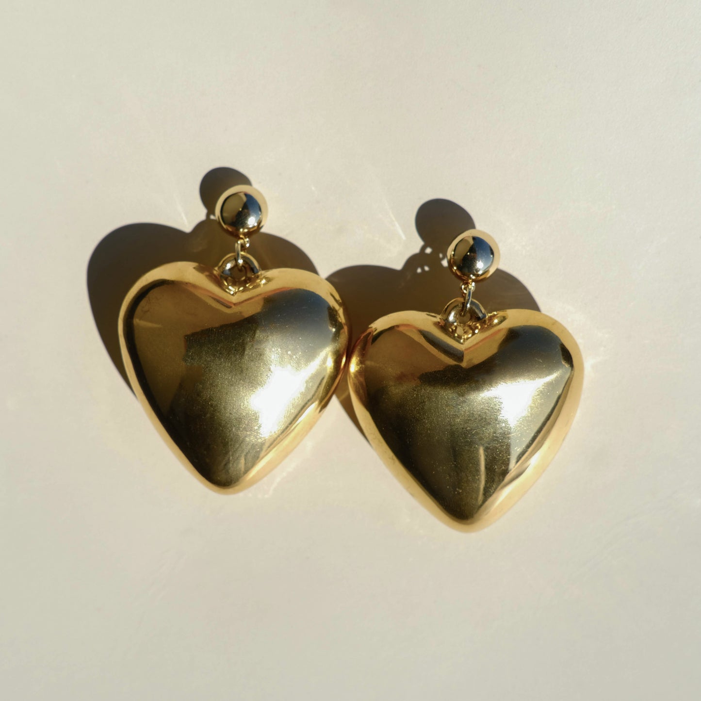 Gold Bubble Heart Statement Earring