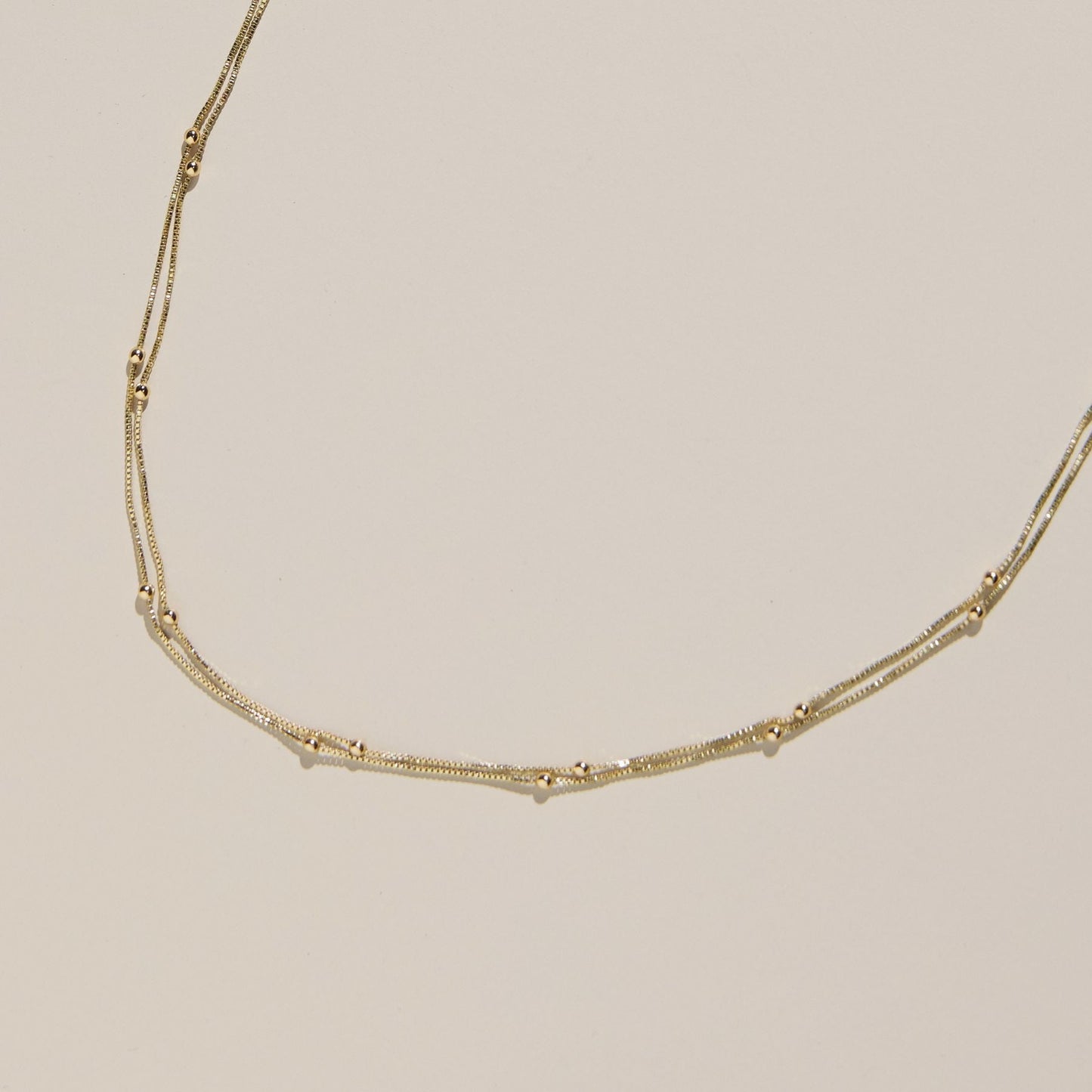 Gold Double Layer Saturn Chain Necklace