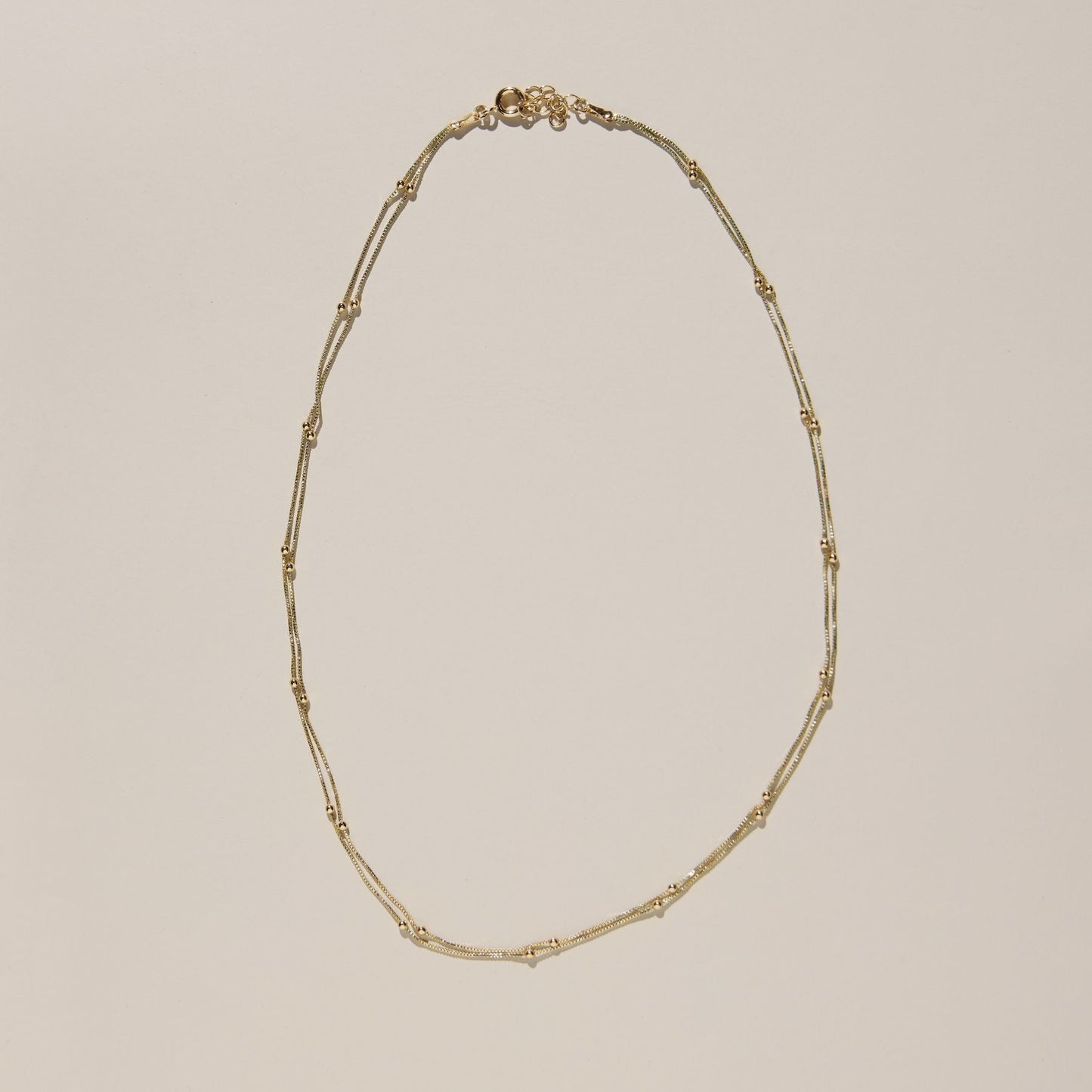 Gold Double Layer Saturn Chain Necklace