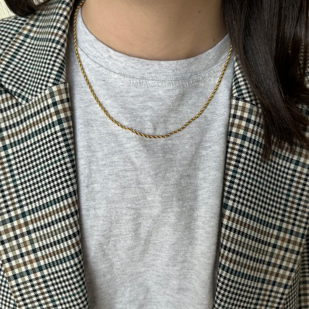 Gold Rope Chain Necklace