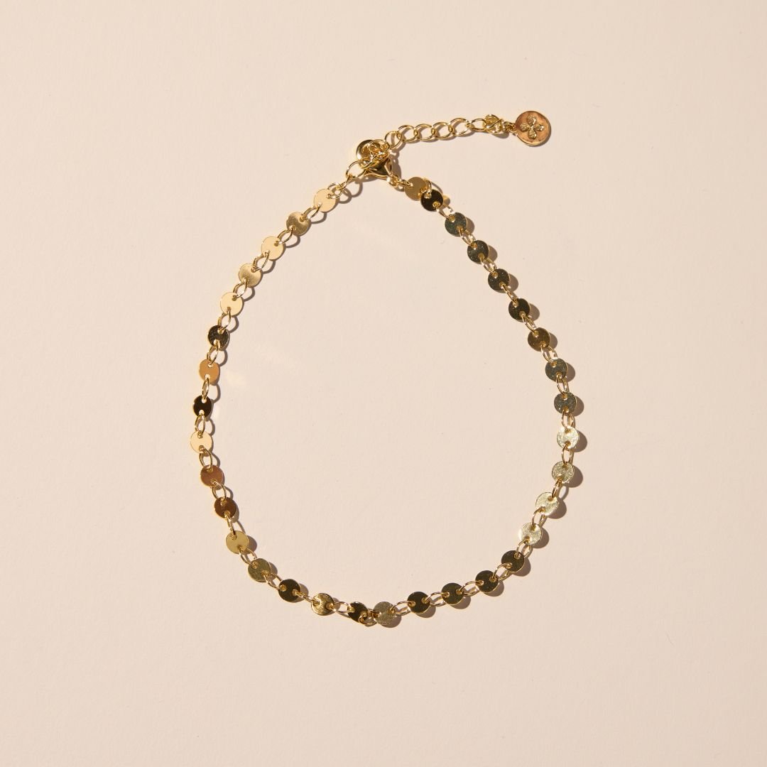 Gold Sequin Chain Anklet