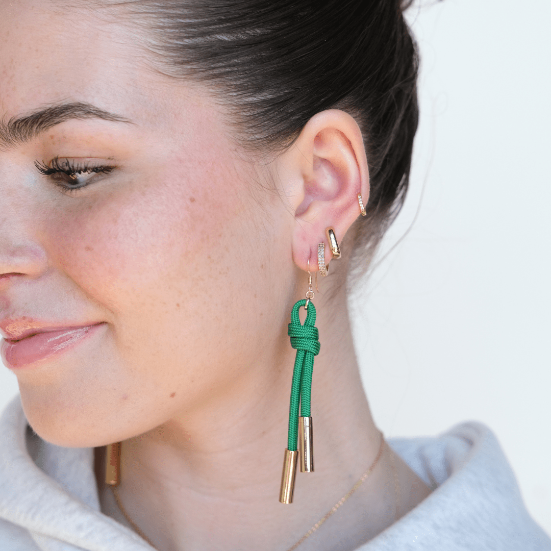 Green Denver Cord Earring