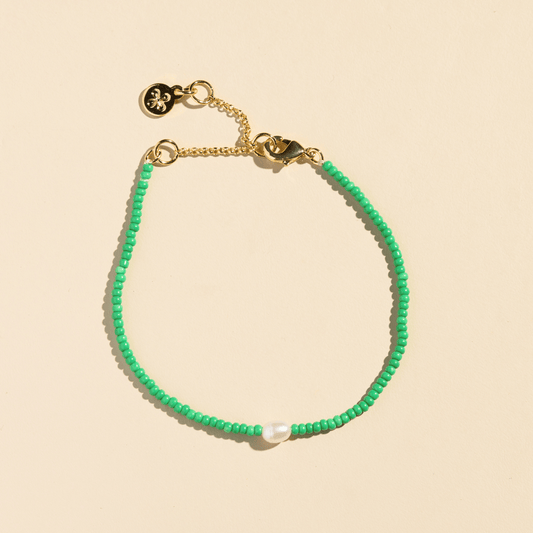 Green Seed Bead Bracelet