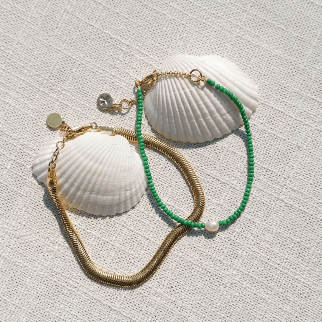 Green Seed Bead Bracelet