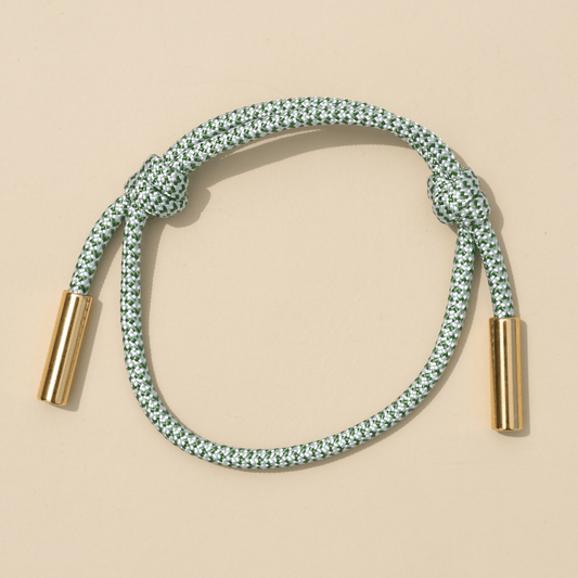 Green & White Cord Bracelet