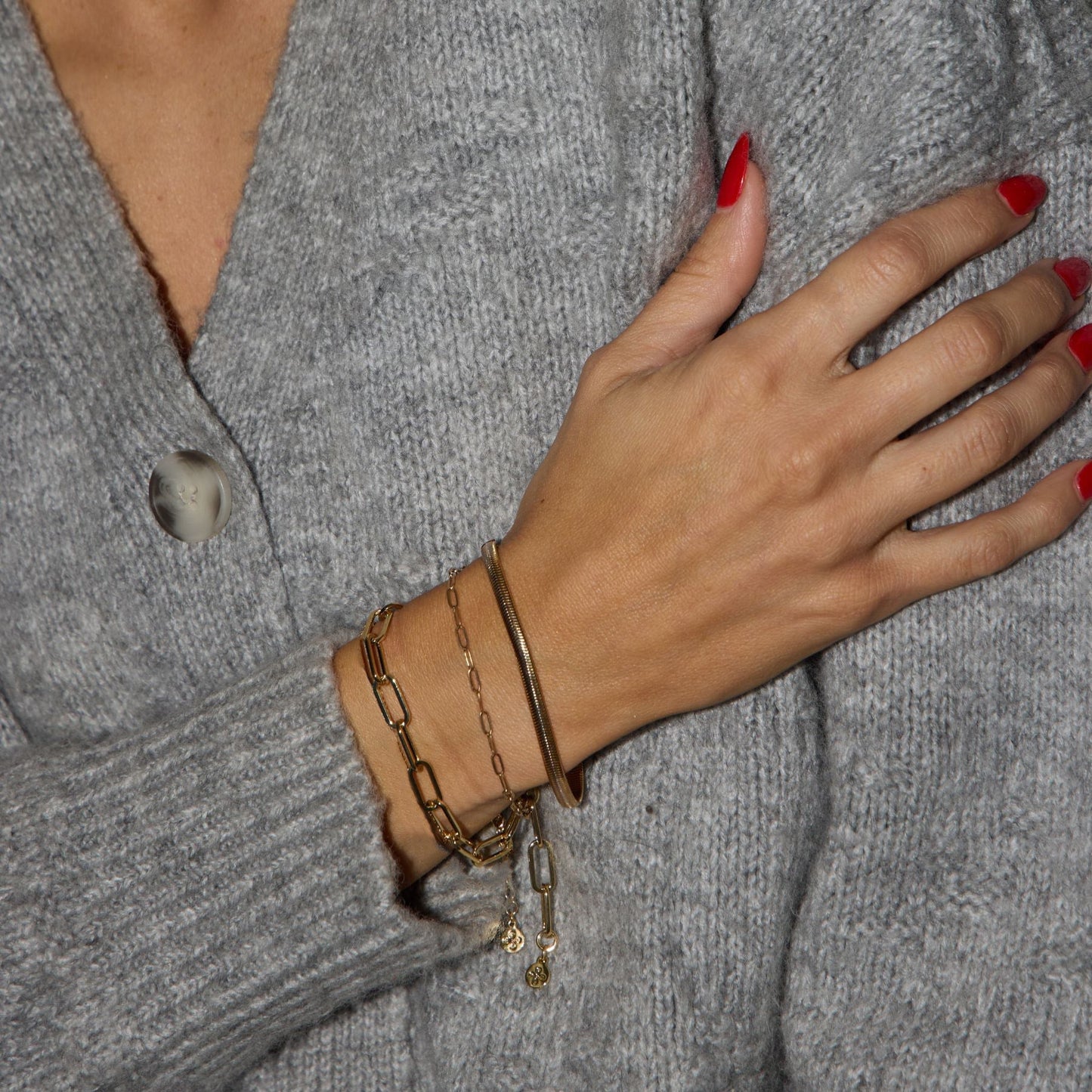 Gold Herringbone Bracelet