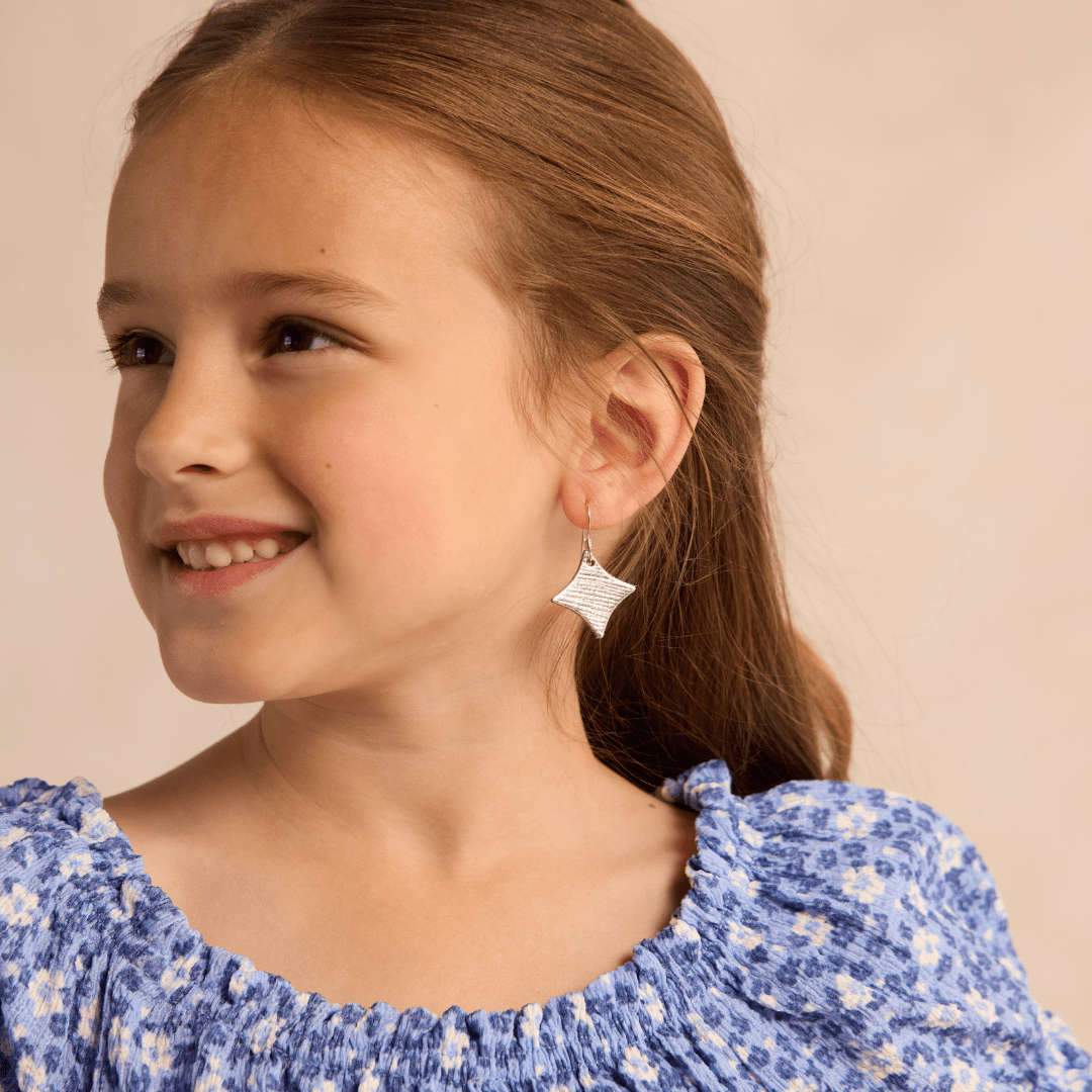 Mini Sparkle Leather Earrings