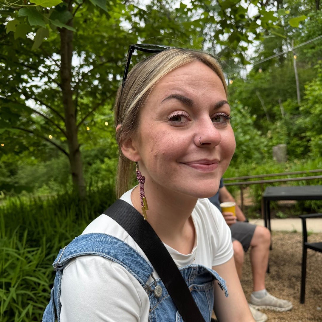 Maroon & White Denver Cord Earring