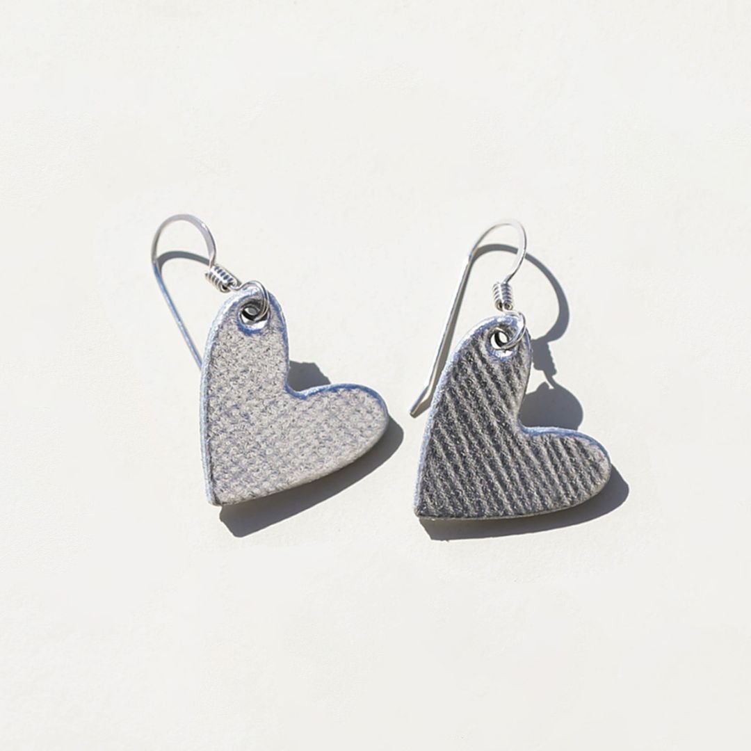 Mini Heart Leather Earrings
