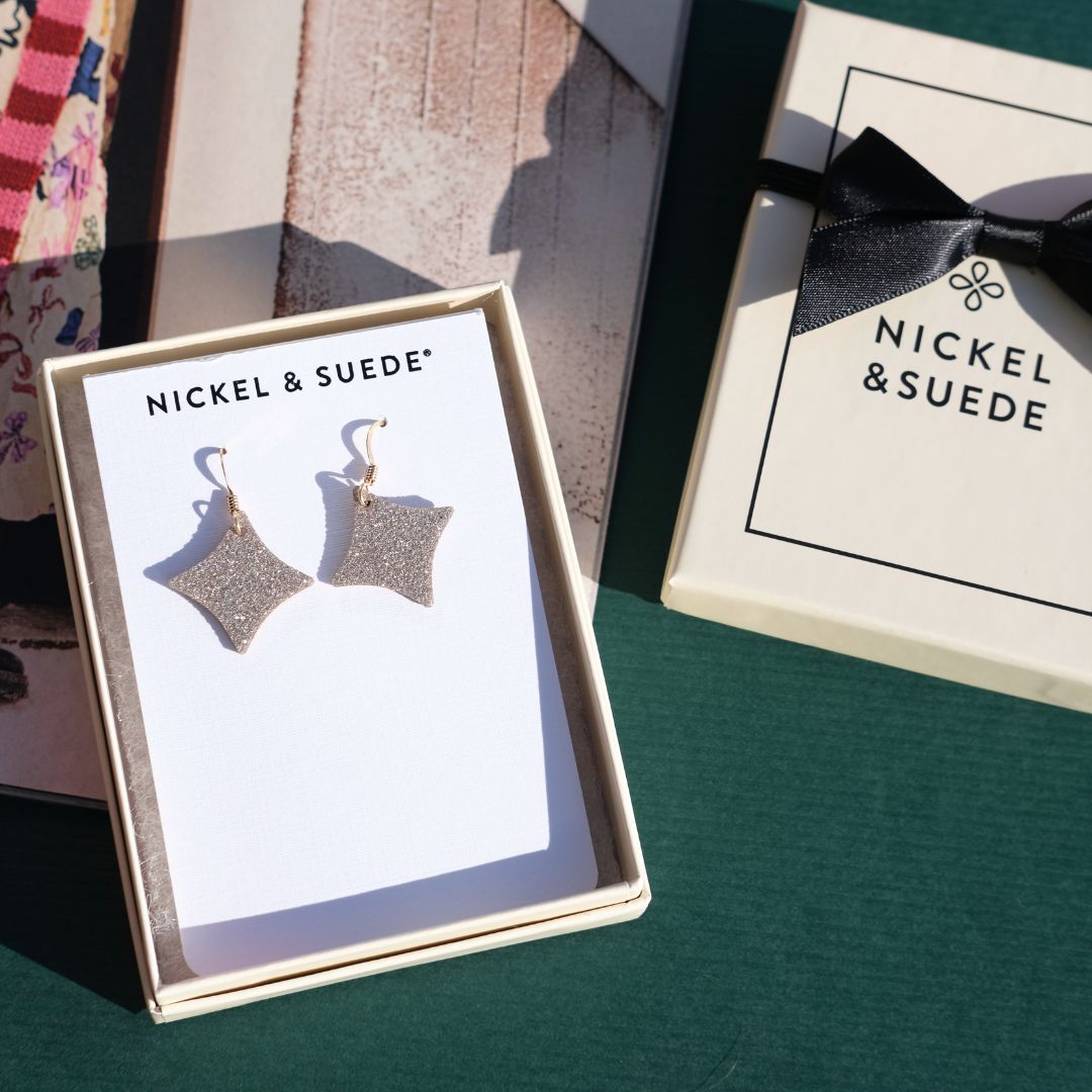 Mini Sparkle Leather Earrings