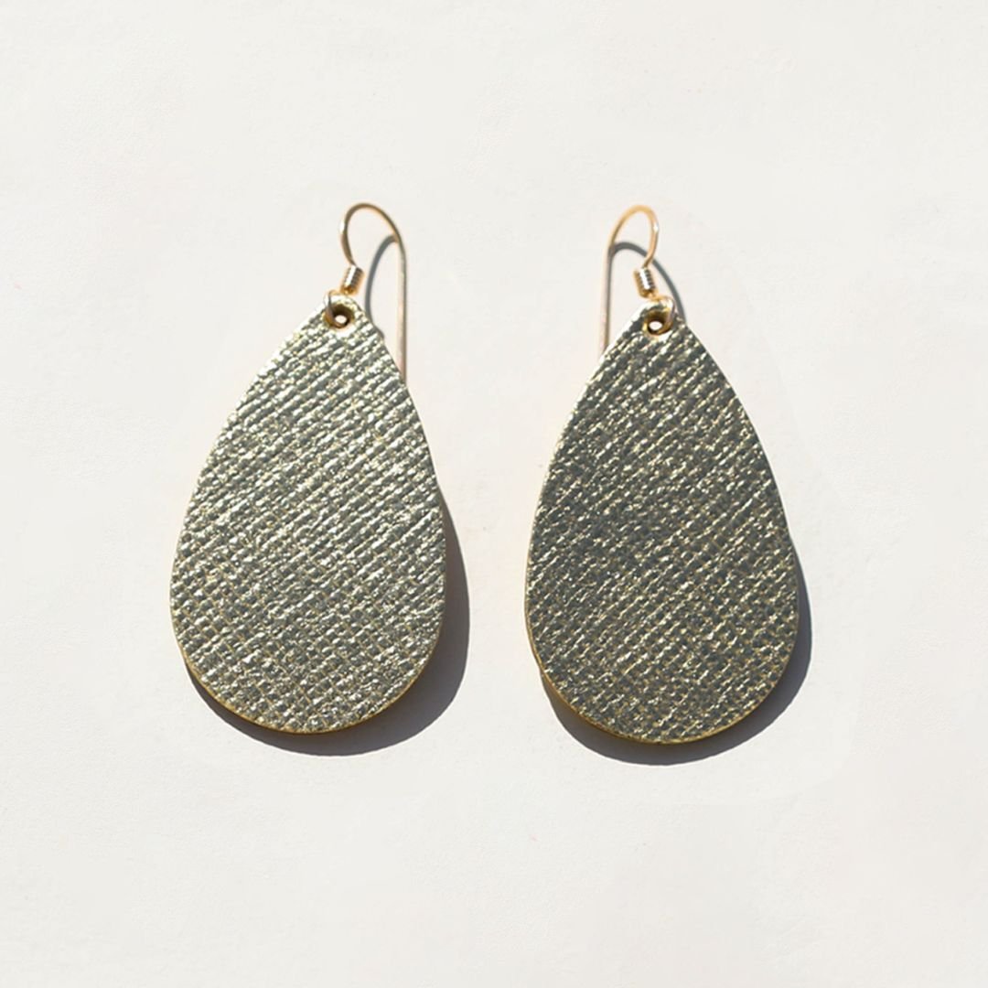 Mini Teardrop Leather Earrings