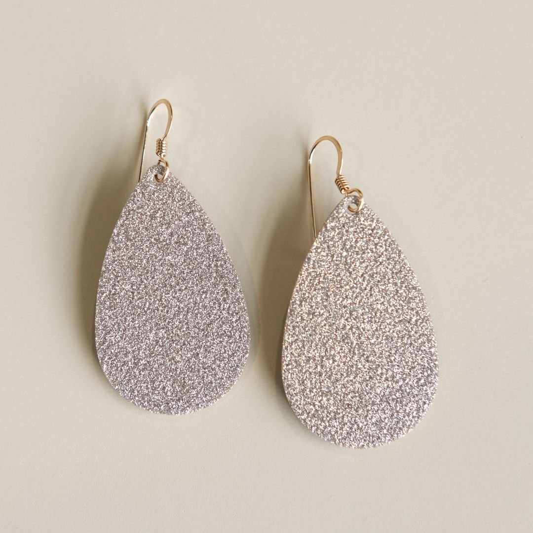 Mini Teardrop Leather Earrings