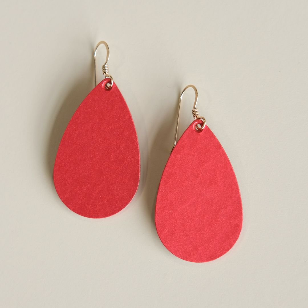 Mini Teardrop Leather Earrings
